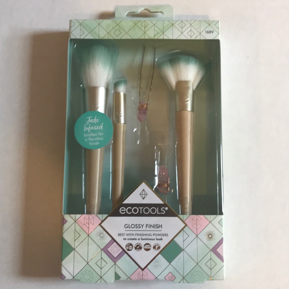 Ecotools Set of Three Makeup Brushes Glossy Finish